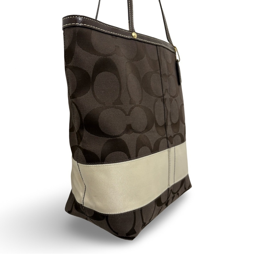 Coach 10125 Vintage Reversible Tote Brown and Cream Pre Owned Rare - Picture 2 of 16